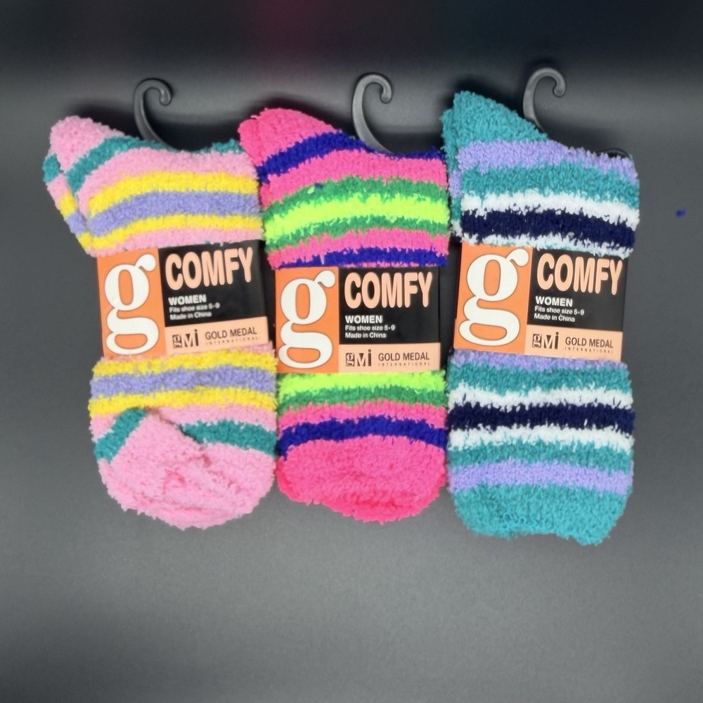 Comfy Womens 3 Pack Fuzzy Socks Fluffy Slipper ComfyCabin Soft Fleece Warm